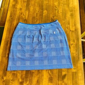 Ralph Lauren Golf Skort Blue Houndstooth sz L 12 LIKE NEW- never worn!